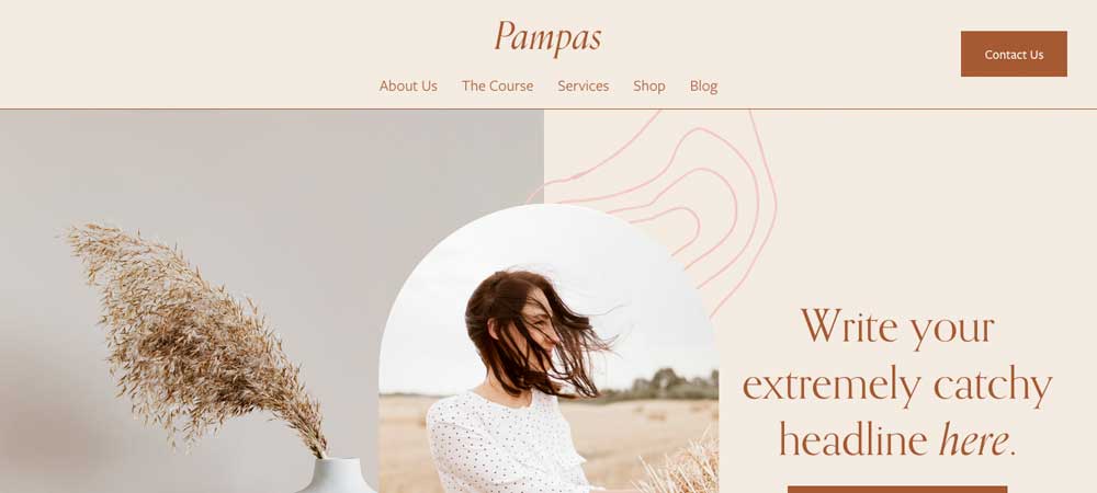 Pampas Squarespace template for Bloggers